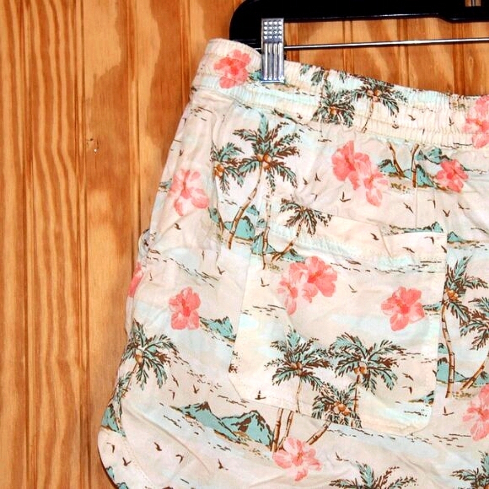 Arizona Floral Print Drawstring Shorts - Size L - Picture 8 of 9